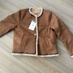 NWT Faux suede/sherpa jacket: size small